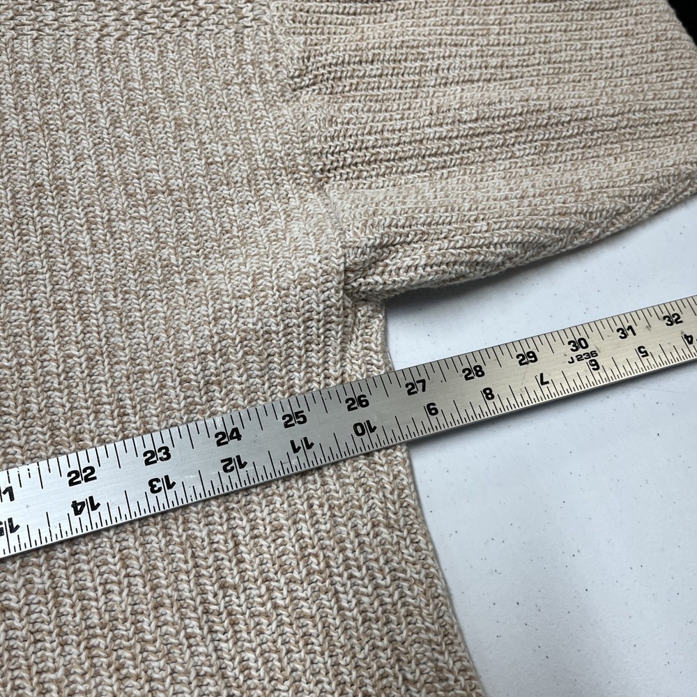 Vintage Eddie Bauer Sweater Beige 1/4 Button Pullover Fisherman Heritage Preppy - Picture 10 of 12